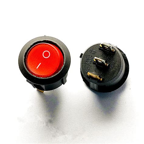 Round Rocker Switch KCD1 105 3p 2 Files Red Switch 10A 125V 6A 250V