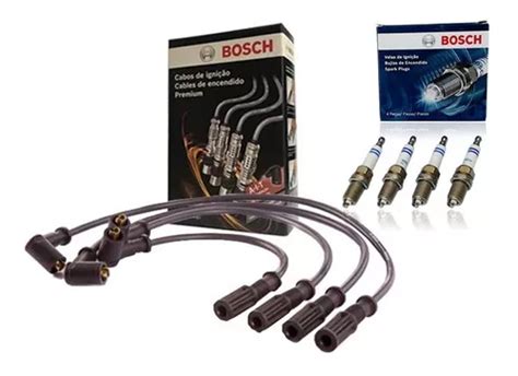 Kit Cabos E Velas Bosch Fiat Uno Palio Fire Gasolina