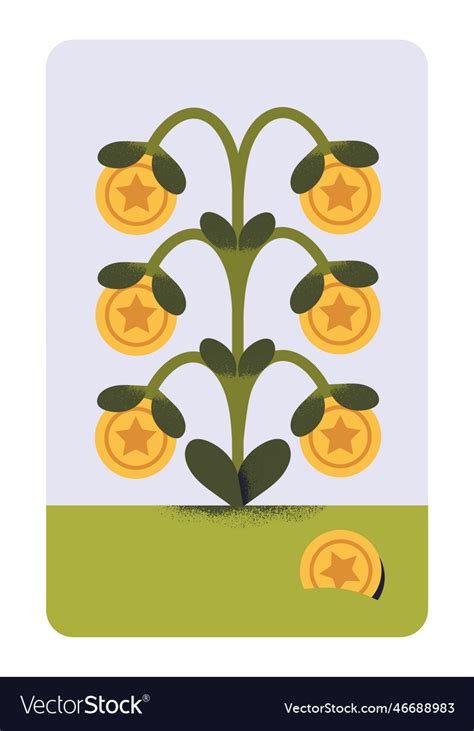 Money Tree With Coins And Leaf Growing Financial Vector Image