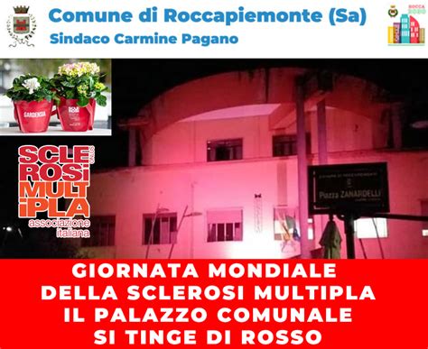 Roccapiemonte Giornata Mondiale Sclerosi Multipla In Rosso Palazzo Di