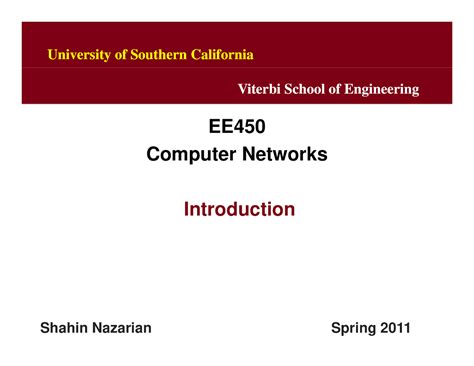 Introduction To Computer Networks Lecture Slides Ee 450 Docsity