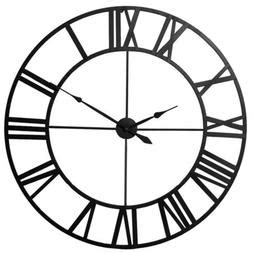 Large Roman Numeral Wall Clock Indoor Outdoor Retro