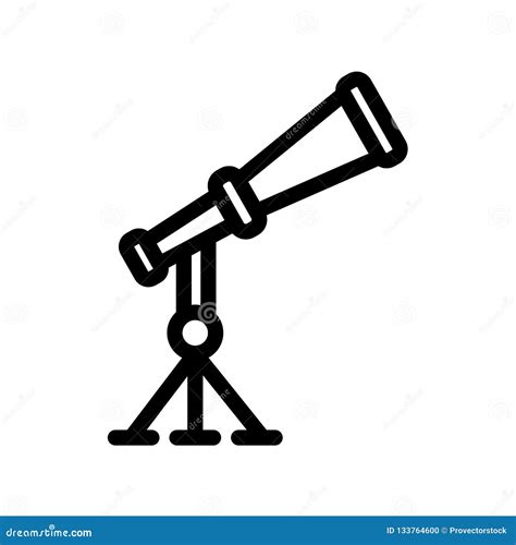 Telescope Icon Vector Sign And Symbol Isolated On White Background