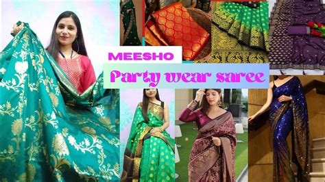 Meesho Saree Haul Party Party Wear Sarees At Affordable Price