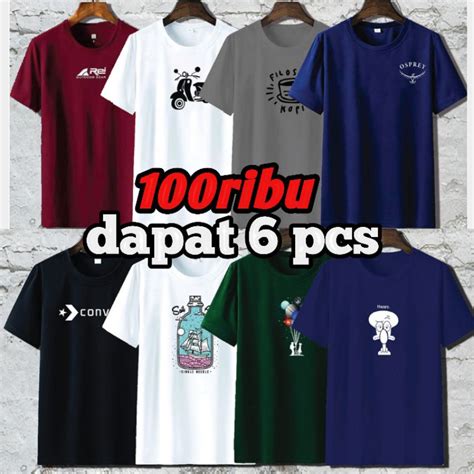 Jual Paket 100ribu Dapat 6 Kaos Distro Keren Shopee Indonesia