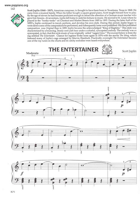 The Entertainer Sheet Music Pdf Easy Scott Joplin The Entertainer