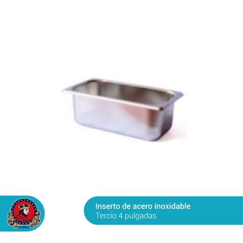 Inserto De Acero Inoxidable Tercio 4″ Cristalería El Rey