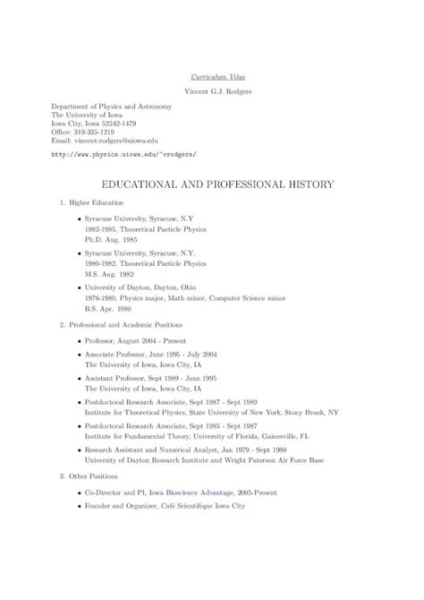 Pdf Educational And Professional Historyhomepage Physics Uiowa Edu