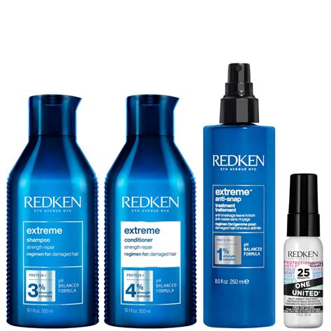 Redken Extreme Shampoo 300ml Conditioner 300ml Anti Snap 250ml And