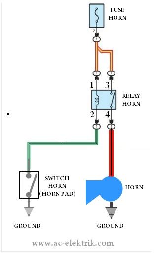 Rangkaian Klakson Menggunakan Relay