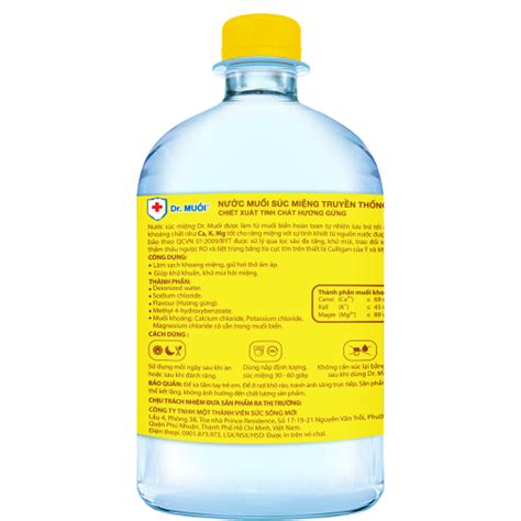 Nước súc miệng hương gừng ấm áp Dr Muối chai 500ml Medigo