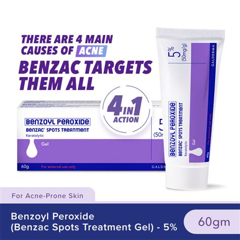 Benzac Benzoyl Peroxide Spots Treatment Gel 5 60gm [anti Acne Pimple