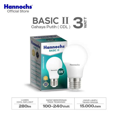 Jual Hannochs Lampu Bohlam LED Basic II 3 Watt Cahaya Putih