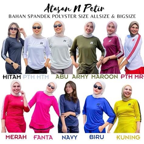 Jual Atasan Baju Senam N Petir Atasannya Saja Model List Warna