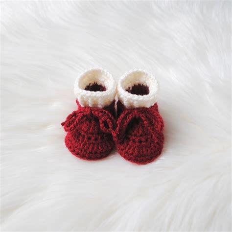 Red Baby Booties - Etsy