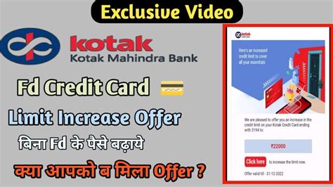 Kotak Mahindra Bank Credit Card Limit Increase Kotak Credit Card