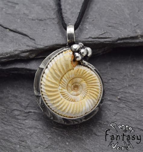 Ammonite Pendant PeagerFantasyWorld Gemstone Jewelry Handmade