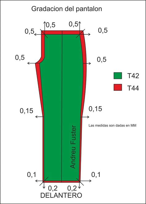 Curso De Patrones Base Y Moda Escalado Pantalón Delantero 70F