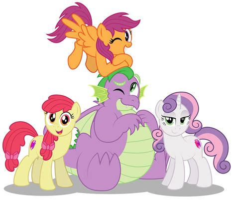 1898849 Safe Artistaleximusprime Apple Bloom Scootaloo Spike