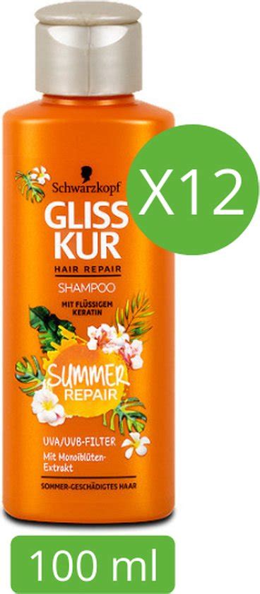 Gliss Kur Shampoo Summer Repair Travel Size 12 X 100 Ml Voordeelverpakking