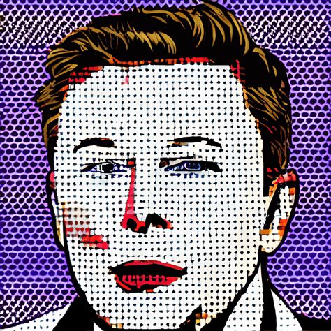 Elon Musk In Roy Lichtenstein Pop Art · Creative Fabrica