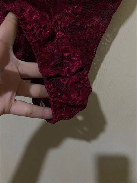 La Senza Lingerie Bodysuit In Dark Red Lace Corset Top On Carousell