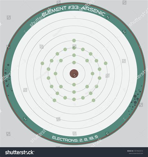 Detailed Infographic Atomic Model Element Arsenic Stock Vector Royalty