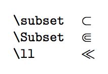 How to get a double line subset symbol, (but not \Subset)? - TeX ...