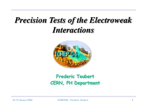 Ppt Precision Tests Of The Electroweak Interactions Powerpoint