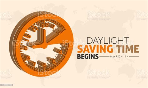 Warming Darkness Fall Concept Banner Design Of Daylight Saving Time Begins Observed On March 14