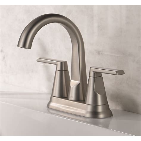 Delta Sparrow Spotshield Brushed Nickel 4 In Centerset 2 Handle Watersense Bathroom Sink Faucet