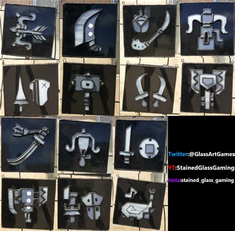 I Asked You Answered Here Are All 14 Weapon Icons Turned Into Stained Glass Made By Me R