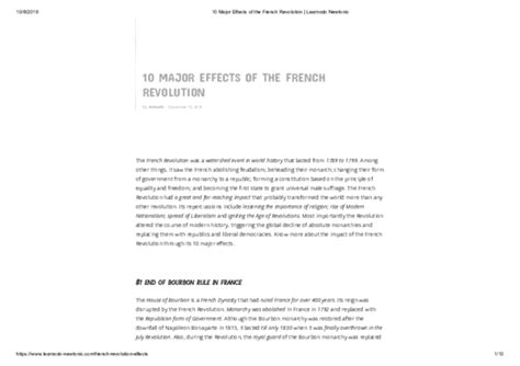 (PDF) Major Effects of the French Revolution