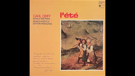 L Ete Musica Poetica Edition Fran Aise Lp Carl Orff Schulwerk