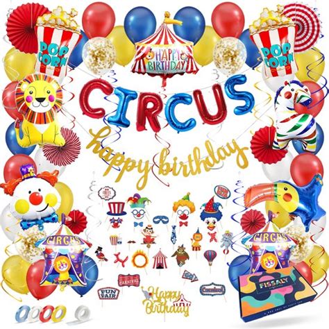 Fissaly 104 Stuks Circus Feest Versiering Kinderfeestje Decoratie