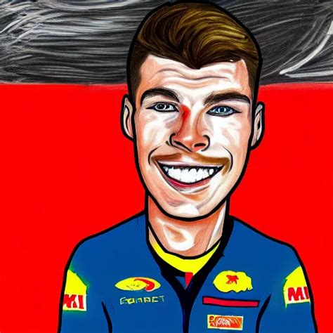 A Badly Drawn Picture Of Max Verstappen Caricature Stable Diffusion