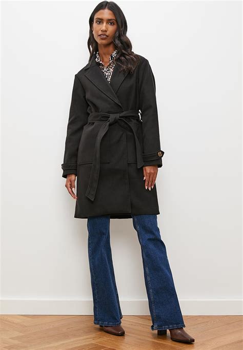 Belted Coat Black Edit Coats Superbalist