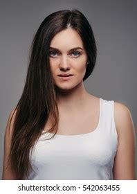 Charming Long Haired Brunette Big Blue Stock Photo 542063455 Shutterstock