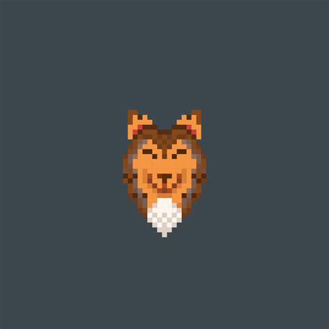 dog head in pixel art style 23018494 Vector Art at Vecteezy