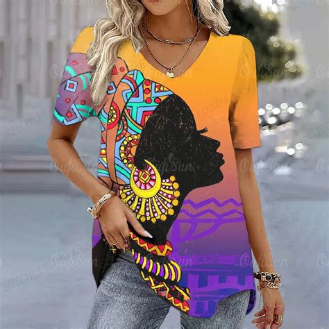 African Women T Shirt Graphic 3d Print Tshirt Women Fashion T Shirts Y2k Ethnic Tops Tees