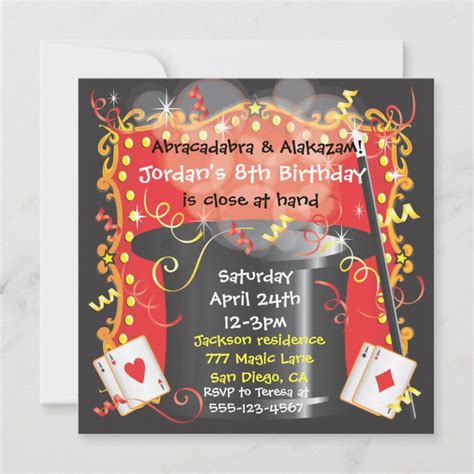 Magic Magician Party Invitation Zazzle