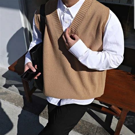 Sweater Vest Outfit Mens Vneck Sweater Knitted Vest Outfit Sweater