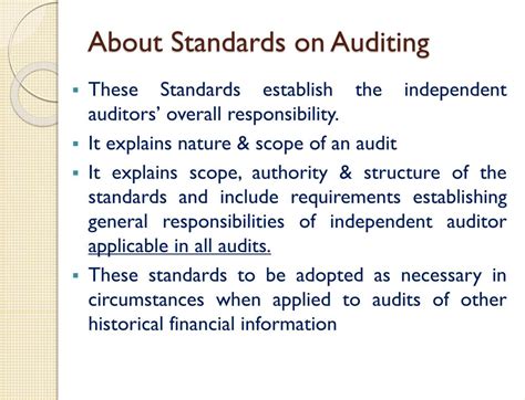 PPT About Standards On Auditing PowerPoint Presentation Free