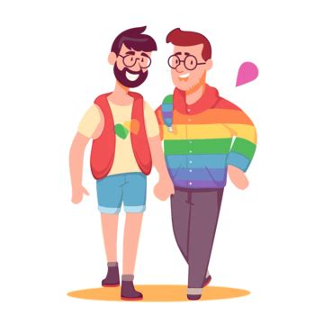 Gay Clipart Gay Couple Cartoon Cute Gay Love Vector Flat Animation Illustration Cute Clipart
