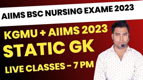 STATIC GK KGMU AIIMS BSC NURSING 2023 Kgmu Bsc Nursing Application