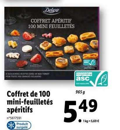 Promo Coffret De 100 Mini feuilletés Apéritifs Deluxe chez Lidl