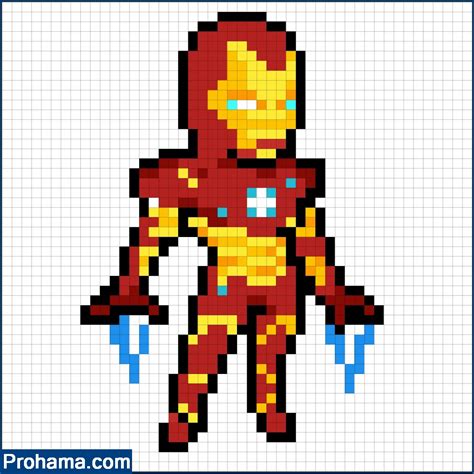 Iron Man Pixel Art Avengers Pixel Art Marvel Pixel Art Grid