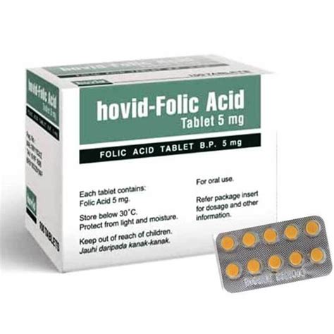 Hovid Folic Acid 5mg 100 Tablet Uk Direct Bd