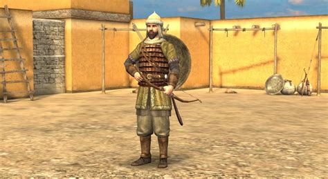 Arab Warrior 6th Century 3d Scene Mozaik Digital Education And