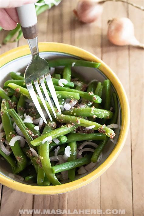 Cold Green Bean Salad With French Mustard Vinaigrette Dressing Green Bean Salad Recipes